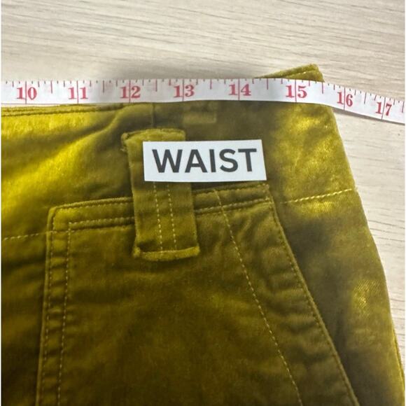 Maeve Anthropologie Women’s Naomi Chartreuse Velvet Trouser Pants Size 8 - Picture 11 of 15